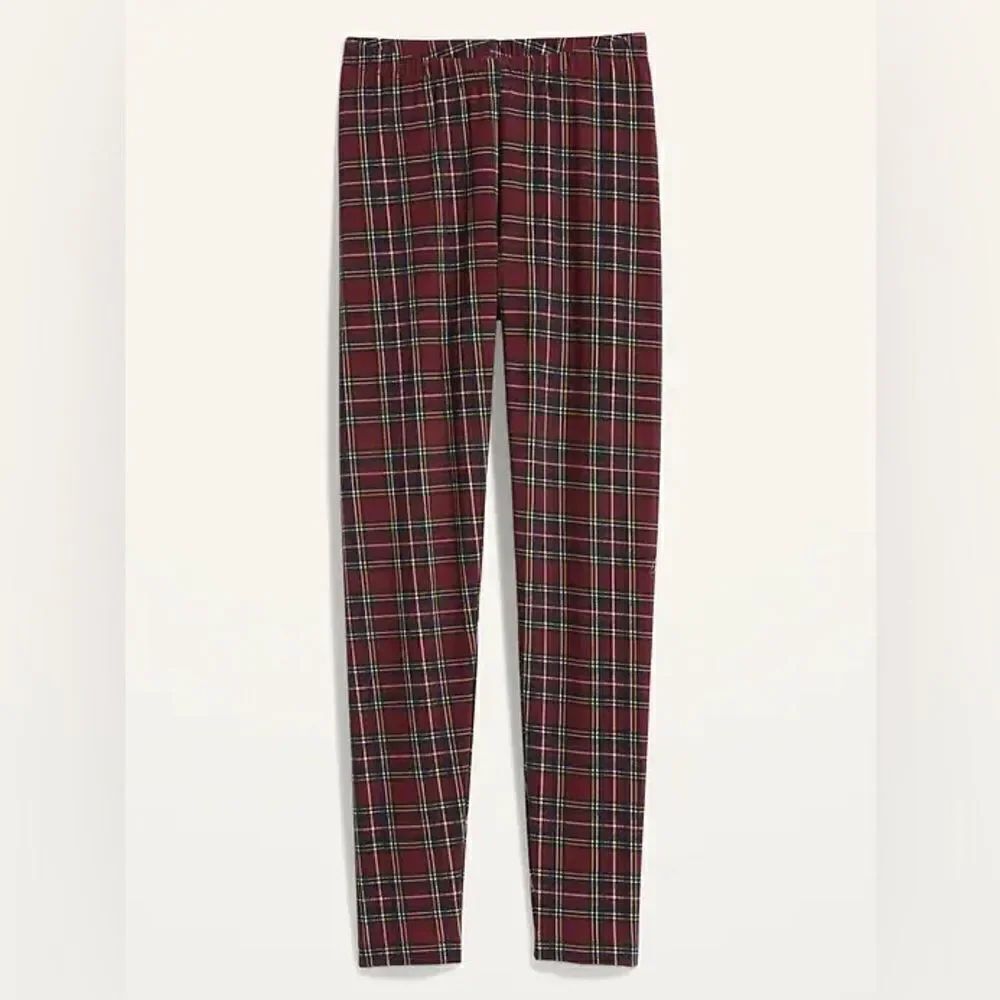 NWOT Old Navy High-Waisted Printed Jersey Plus-Size Leggings Plaid Size XXL